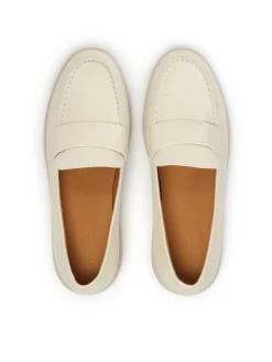 Skórzane kremowe półbuty slip-on