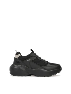 Skórzane sneakersy damskie na grubej podeszwie