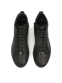 Skórzane sneakersy z wysoką cholewką