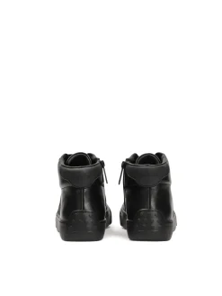 Sneakersy skórzane z wysoką cholewką i monogramem