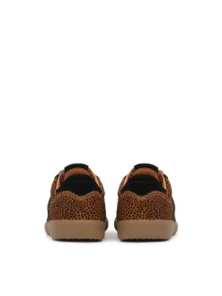 Sneakersy ze skóry z naturalnym włosiem