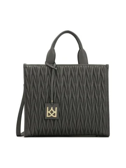Szara torebka do ręki Tote Bag z pikowanym przodem