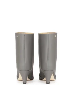 Szare botki na obcasie typu kitten heels