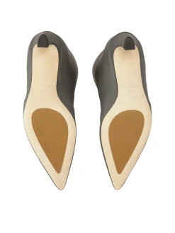 Szare botki na obcasie typu kitten heels