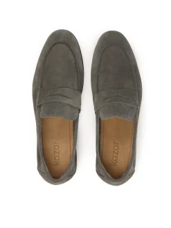 Szare loafersy z zamszu