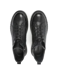 Sznurowane sneakersy męskie z pikowaniem