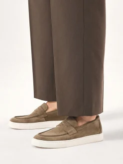 Taupe loafersy na podeszwie typu sneakers