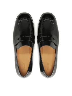 Wsuwane czarne półbuty w stylu loafersów
