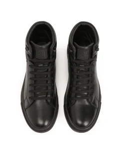 Wysokie sneakersy z naturalnej skóry w czarnym kolorze