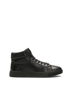 Wysokie sneakersy z naturalnej skóry w czarnym kolorze
