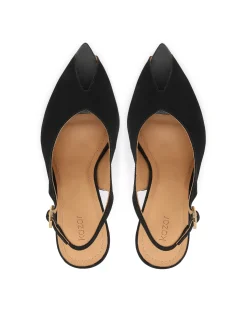 Zamszowe czółenka peep toe