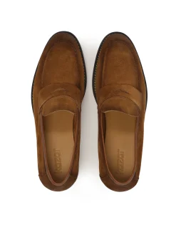 Zamszowe loafersy w brązowym kolorze