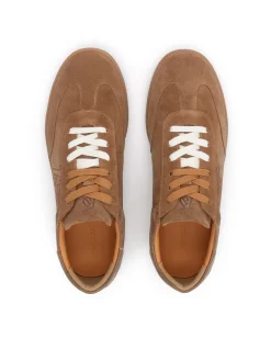 Zamszowe sneakersy męskie w kolorze brązu