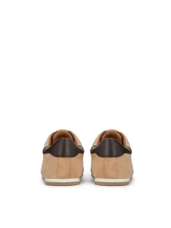 Zamszowe sneakersy ze wstawkami z gładkiej skóry