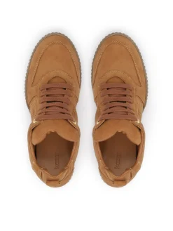 Zamszowe sneakersy z ukrytym koturnem