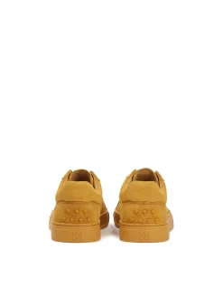 Zamszowe sznurowane sneakersy z wypustkami