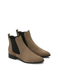 Zamszowe sztyblety w kolorze taupe