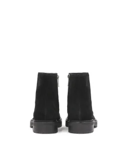 Zamszowe trzewiki męskie w czarnym kolorze
